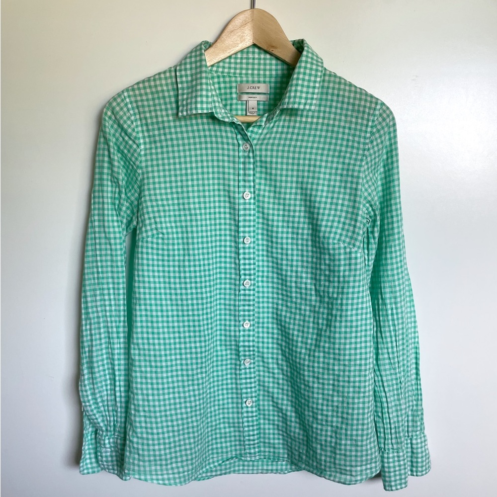 J. Crew | Green Gingham Button Up